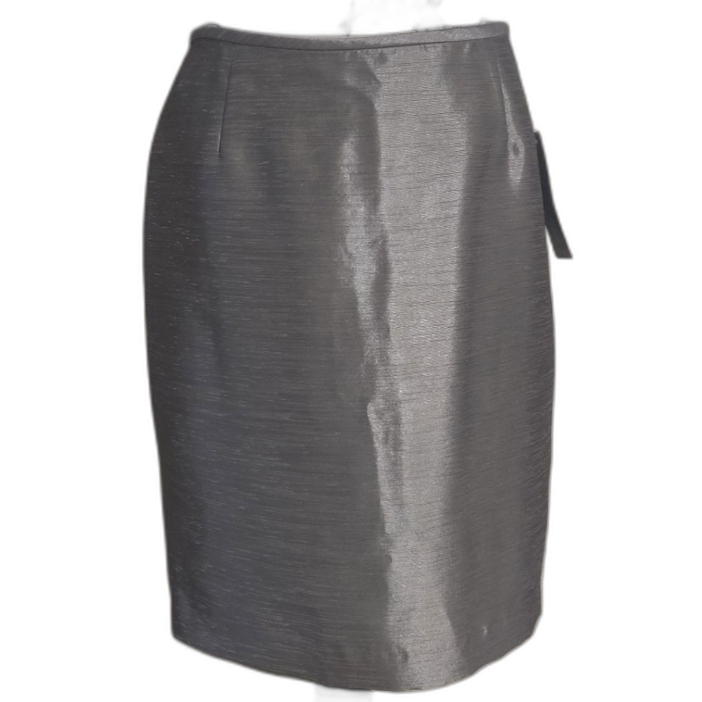 🆕 Nipon Boutique Career Business Casualoffice Titanium Metallic pencil Skirt_4P